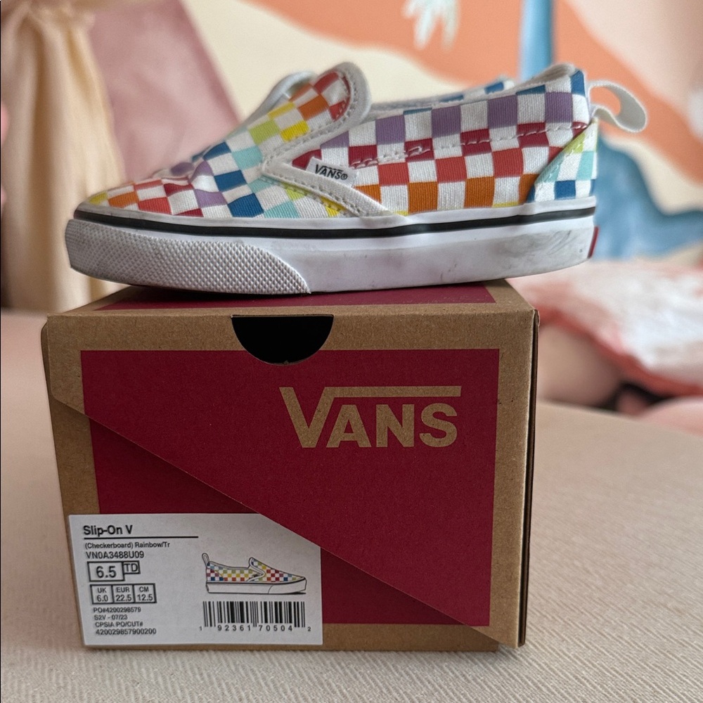 Vans Colorful Checkerboard Slip-On Shoes